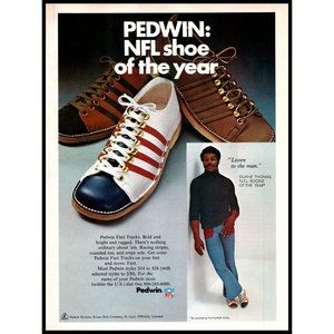 1971 Pedwin Fast Tracks Running Shoes Vintage Print Ad Duane Thomas NFL Wall Art